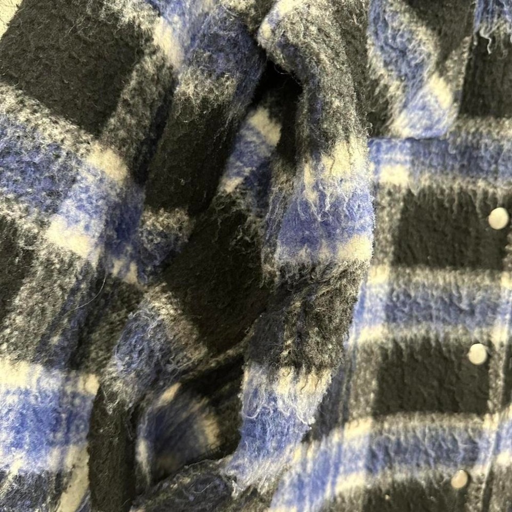 oversized plaid flannel button-up jacket with fleece lining Woman's 2XL #grunge - Picture 4 of 6